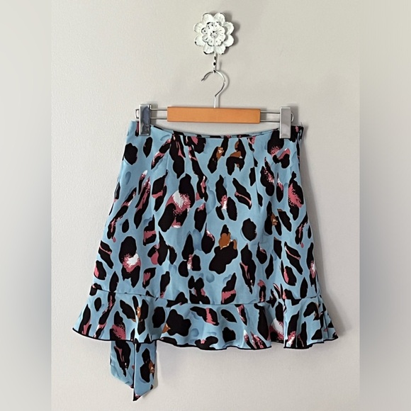 Women’s SHEIN Ruffle Hem Summer Coloured Leopard Print Tie Side Wrap Skirt - Picture 6 of 12